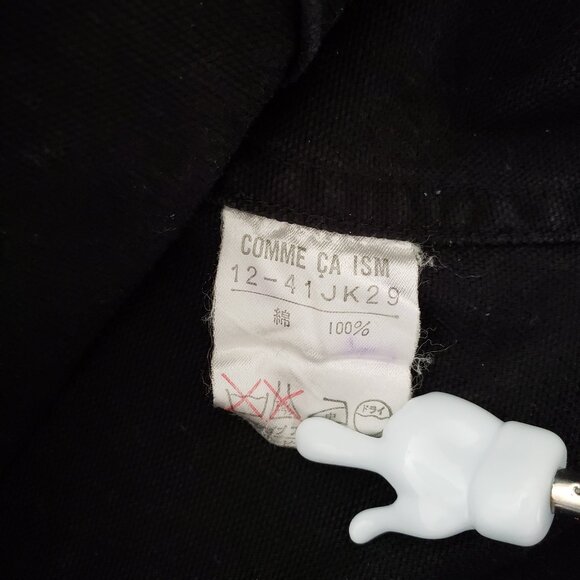 Comme Ca Ism Jacket Black Chore Canvas Womens Large Cotton Pockets Japanese - Picture 11 of 13